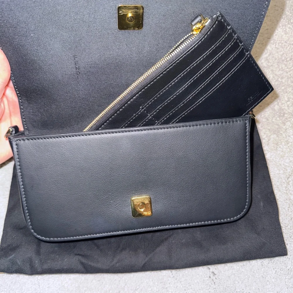 Fendi Black Wallet with Gold Chain - Picture 6 of 12